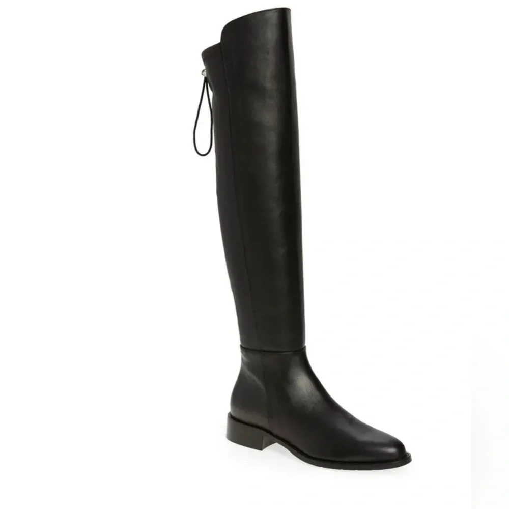 Aquatalia Norina Over The Knee Black Leather Boots Women's Size 10 NIB